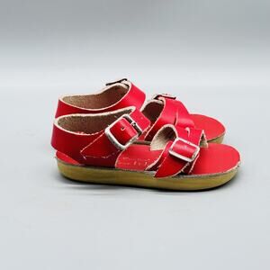 Salt Water Sandals Toddler 3 Red Leather Sun San Sea Wee Buckle Strap Summer Kid